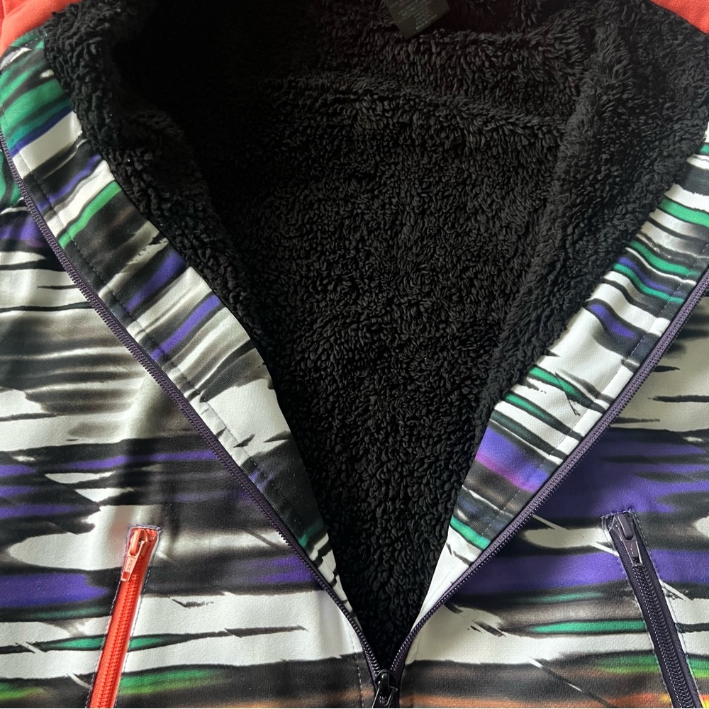 Volcom Slash Stripe Full Zip Fleece Lined Sherpa … - image 5